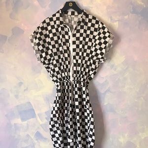 Checkered work jumpsuit